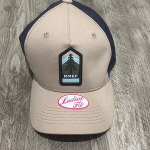 RMEF Tan and Navy Ladies Fit Cap